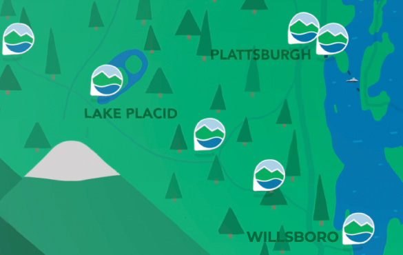 Graphic of the Adirondacks and Lake Champlain