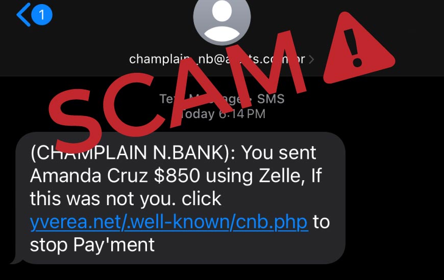 Text Message with the word Scam