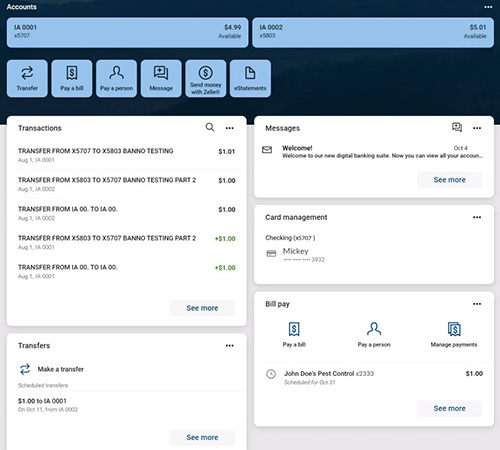 Online Banking Dashboard